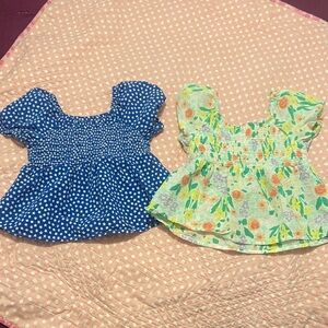 Cat & Jack Blue Star and Floral Kids Blouses